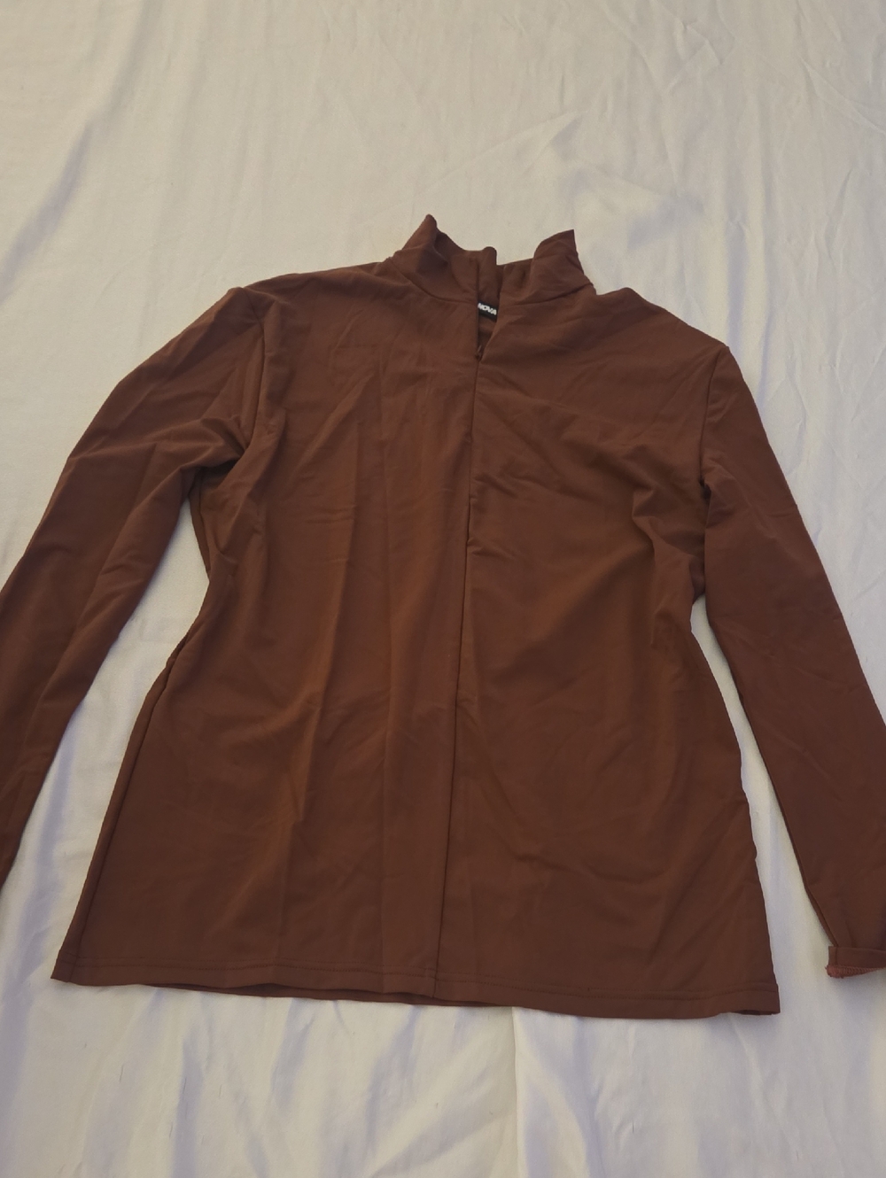 Fashion Nova Brown Long Sleeve Mock Neck Sweater